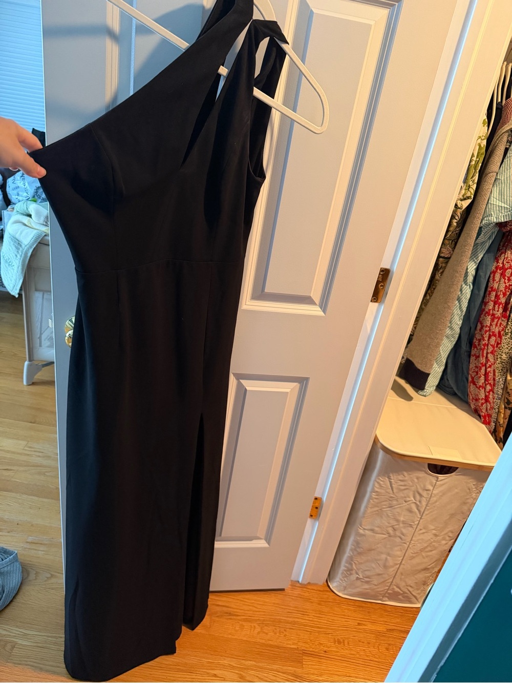 Lulus Enchanted Energy Black One-Shoulder Maxi Dress